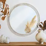 30 inch round mirror round wall mirror of Uttermost Square-Cut Gleam Round Wall Mirror at entryway